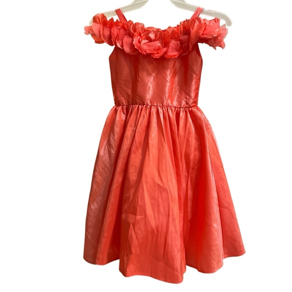 NWOT- MICHELE 4T GIRLS Coral Pink Dress